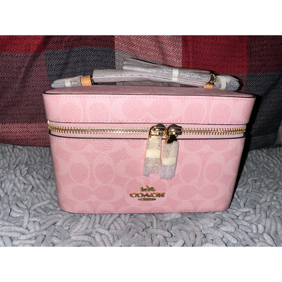 COACH® Handbags - COACH® Cosmetic Case In Signature Canvas in Pink